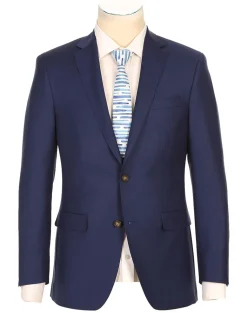 Half Canvas Wool Dress Suit Regular Fit 2 Piece in Blue