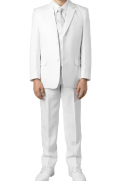 (Husky 10) Boy Suit 5 Piece Set White