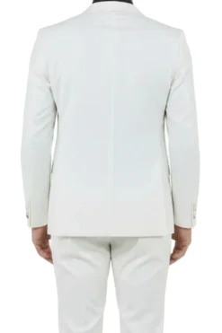 Ivory 2 Piece Hybrid Fit Satin Notch Lapel Tuxedo