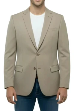 Khaki Slim Fit 2-Button Jacket