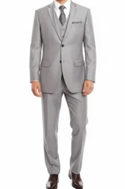 (50L) 3 Piece Modern Fit Suit - Light Gray