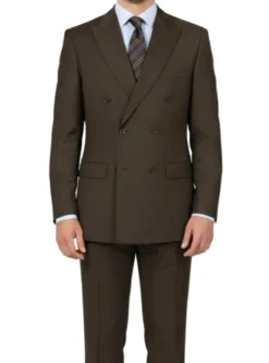 (40L, 58L) Double Breasted Suit 2 Piece Regular Fit in Brown