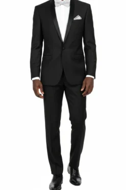 (50L) Slim Fit 2 Piece Black Tuxedo