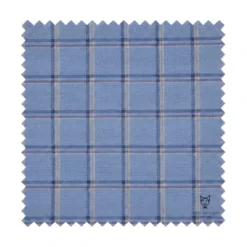 Lazio Collection - Modern Fit Windowpane Suit 3 Piece in Blue with Adjustable Waistband Pants