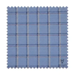 Lazio Collection - Modern Fit Windowpane Suit 3 Piece in Blue with Adjustable Waistband Pants