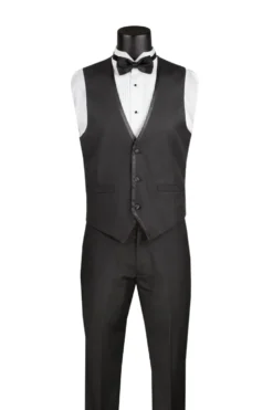 Leonardo Collection - Slim Fit Tuxedo 2 Buttons 3 Piece Suit Black