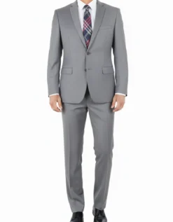 Lexington Collection - Light Gray Regular Fit 2 Piece Notch Lapel Suit