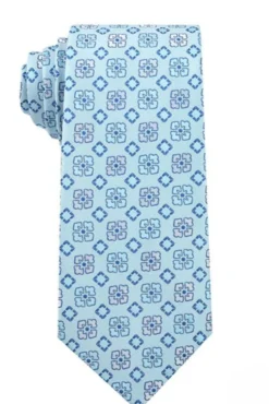Light Blue Geometric Print Tie