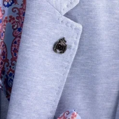 Light Blue Modern Fit Textured Pick Stitch Blazer