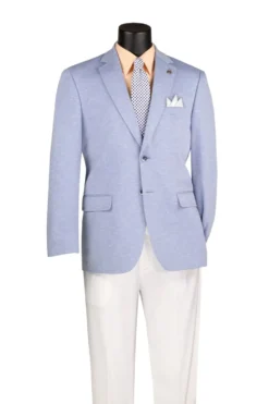 Light Blue Modern Fit Textured Pick Stitch Blazer