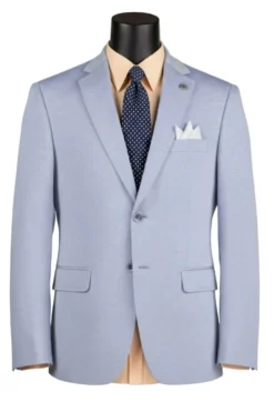 Light Blue Modern Fit Textured Pick Stitch Blazer