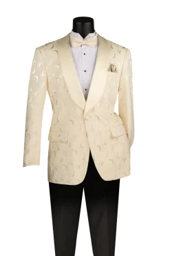Light Champagne Regular Fit Blazer Shawl Lapel