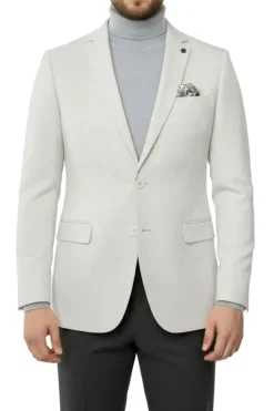 Light Gray Hybrid Fit Single Breasted Notch Lapel Jacket