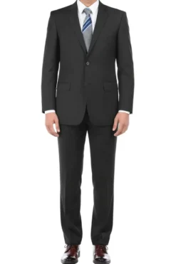 (Limited Sizes) 100% Virgin Wool Regular Fit Black Suit