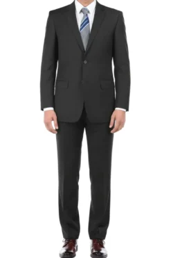 (Limited Sizes) 100% Virgin Wool Regular Fit Black Suit