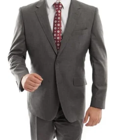 (Limited Sizes) 100% Wool Modern Fit 2-Piece Suit - Dark Gray