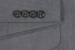 (Limited Sizes) Gray 100% Virgin Wool Regular Fit Pick Stitch 2 Piece Suit