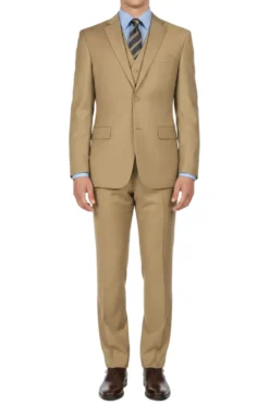 (Limited Sizes) Khaki Regular Fit 3-Piece Suit