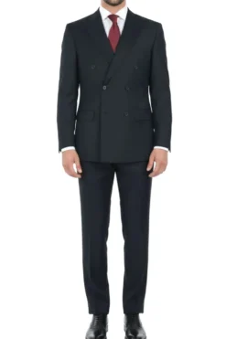 (Limited Sizes) Navy Regular Fit Double Breasted 2 Piece Suit
