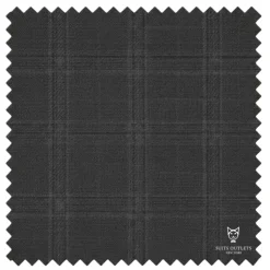 (Limited Sizes) Black 3-Piece Regular Fit Glen Plaid Suit
