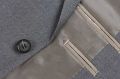 (Limited Sizes) Gray 100% Virgin Wool Regular Fit Pick Stitch 2 Piece Suit