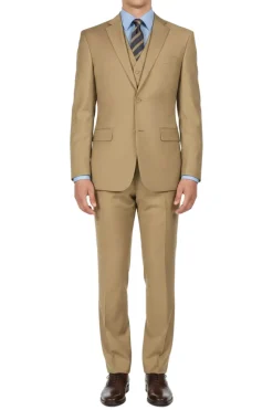 (Limited Sizes) Khaki Regular Fit 3-Piece Suit