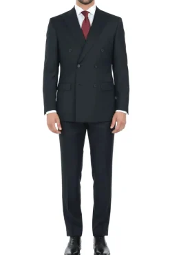 (Limited Sizes) Navy Regular Fit Double Breasted 2 Piece Suit