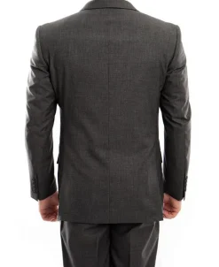(Limited Sizes) 100% Wool Modern Fit 2-Piece Suit - Dark Gray