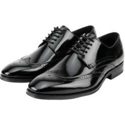 Lincoln Collection - Black Leather Wingtip Lace-up Dress Shoes
