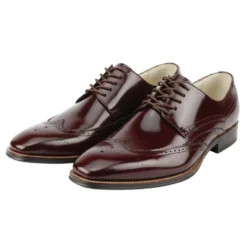 Lincoln Collection - Burgundy Leather Wingtip Lace-up Dress Shoes