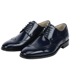 Lincoln Collection - Navy Leather Wingtip Lace-up Dress Shoes