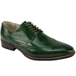 Lincoln Collection - Olive Leather Wingtip Lace-up Dress Shoes