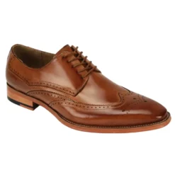 Lincoln Collection - Tan Leather Wingtip Lace-up Dress Shoes