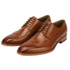 Lincoln Collection - Tan Leather Wingtip Lace-up Dress Shoes