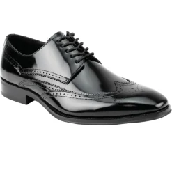 Lincoln Collection - Black Leather Wingtip Lace-up Dress Shoes