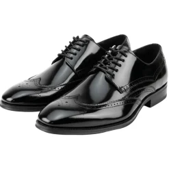 Lincoln Collection - Black Leather Wingtip Lace-up Dress Shoes