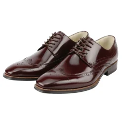 Lincoln Collection - Burgundy Leather Wingtip Lace-up Dress Shoes