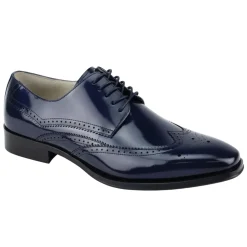 Lincoln Collection - Navy Leather Wingtip Lace-up Dress Shoes