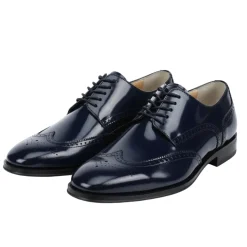 Lincoln Collection - Navy Leather Wingtip Lace-up Dress Shoes