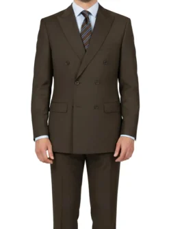 (40L, 58L) Double Breasted Suit 2 Piece Regular Fit in Brown