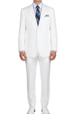 (46L, 48L, 54L, 54L, 56L) White Regular Fit 2-Piece Suit