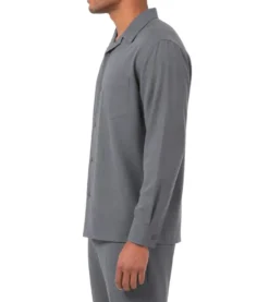 Long Sleeve Walking Suit 2 Piece Set with Flexible Waist Pants in Gray