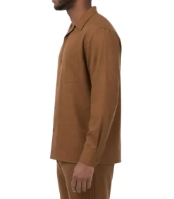 Long Sleeve Walking Suit 2 Piece Set with Flexible Waist Pants in Taupe