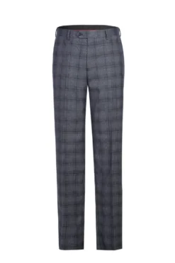 Lozano Collection - Men's 2 Piece Regular Fit Gray Windowpane Suit