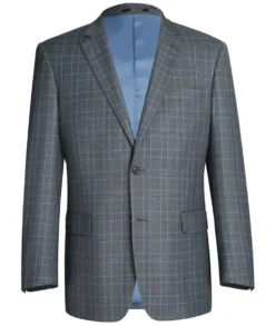Lozano Collection - Men's 2 Piece Regular Fit Gray Windowpane Suit