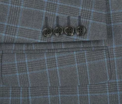 Lozano Collection - Men's 2 Piece Regular Fit Gray Windowpane Suit