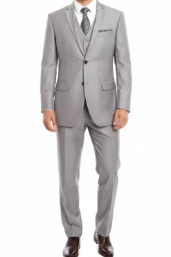 (50L) 3 Piece Modern Fit Suit - Light Gray