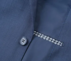 (38L,38R,40S,50R) Slim Fit 2 Piece Notch Lapel 2 Button Suit In Blue