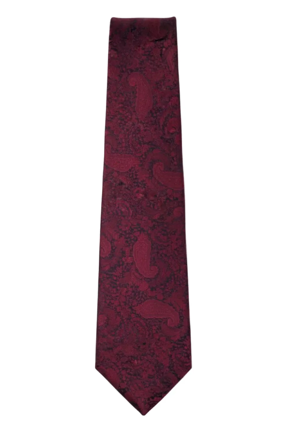 Maroon Paisley Print Tie