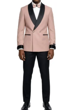 Mauve Slim Fit 2-Piece Double Breasted Shawl Lapel Tuxedo